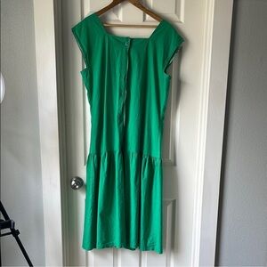 Vintage Green Sleeveless Drop Waist Dress